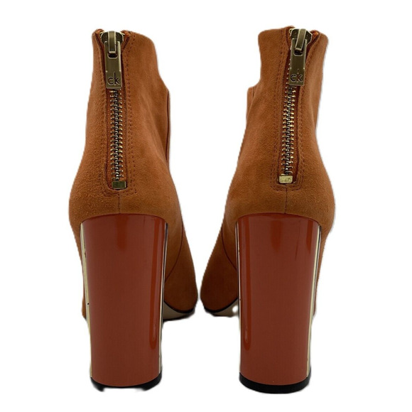 Calvin Klein Lulah Open Toe Bootie Style Zipper 4" Clear Block Heels 34E5331 - Picture 4 of 16